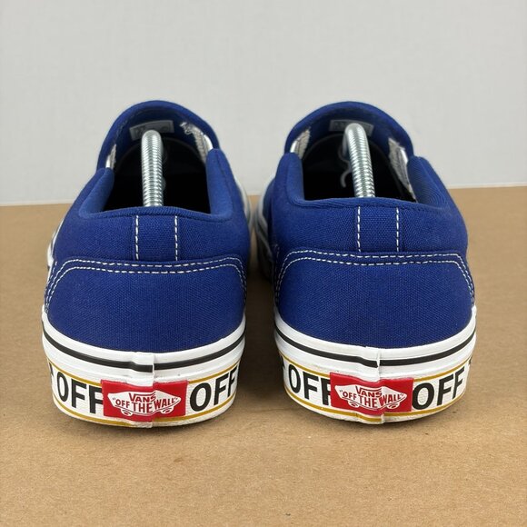Vans Off the Wall Classic Slip On Sneakers Mens 9.5 Blue Casual Comfort Low Top - Picture 4 of 10